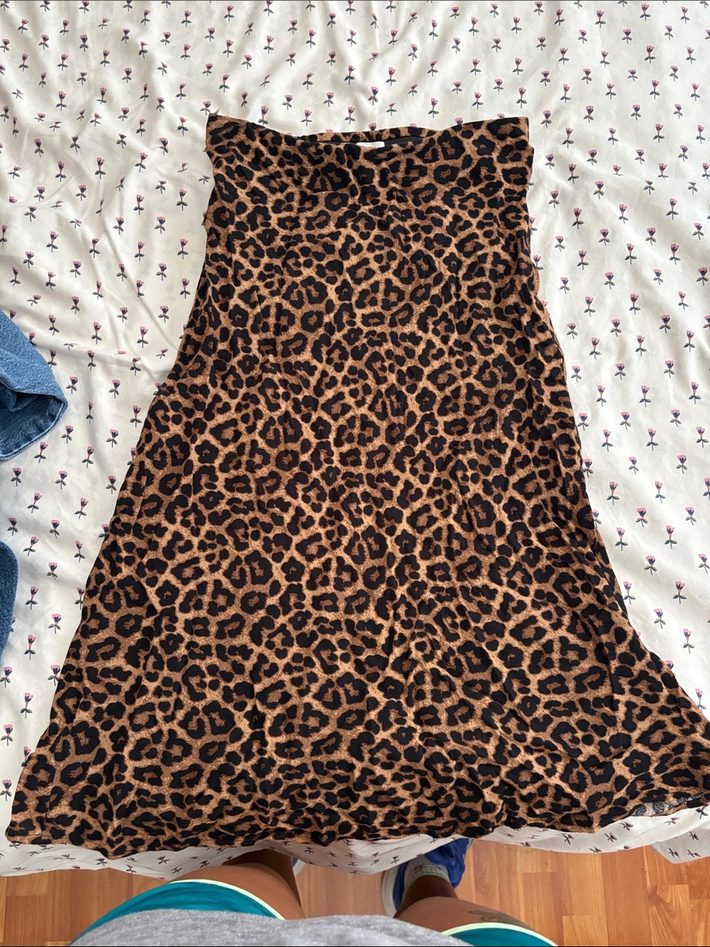 H&M Leopard Print A-Line Skirt - Brown & Black